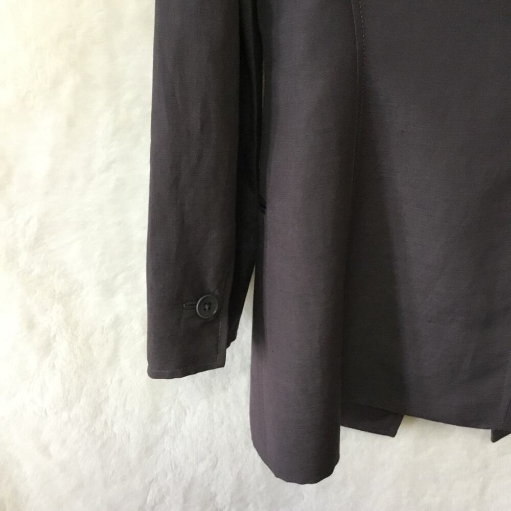 Anne Klein Single-Button Brown Notched-Lapel Blazer - Picture 5 of 8